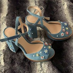 Zara Embellished Platform heels